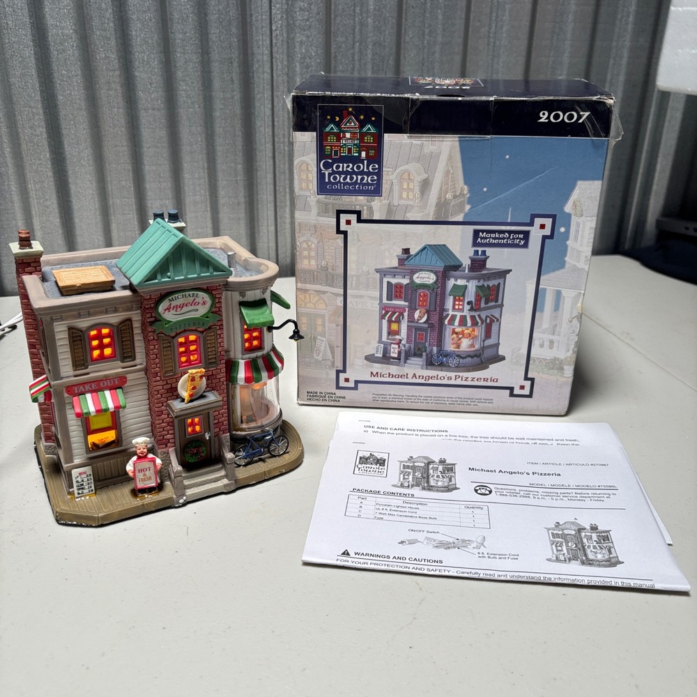 Lemax Carole Towne Michael Angelo's Pizzeria Christmas Village Building 2007